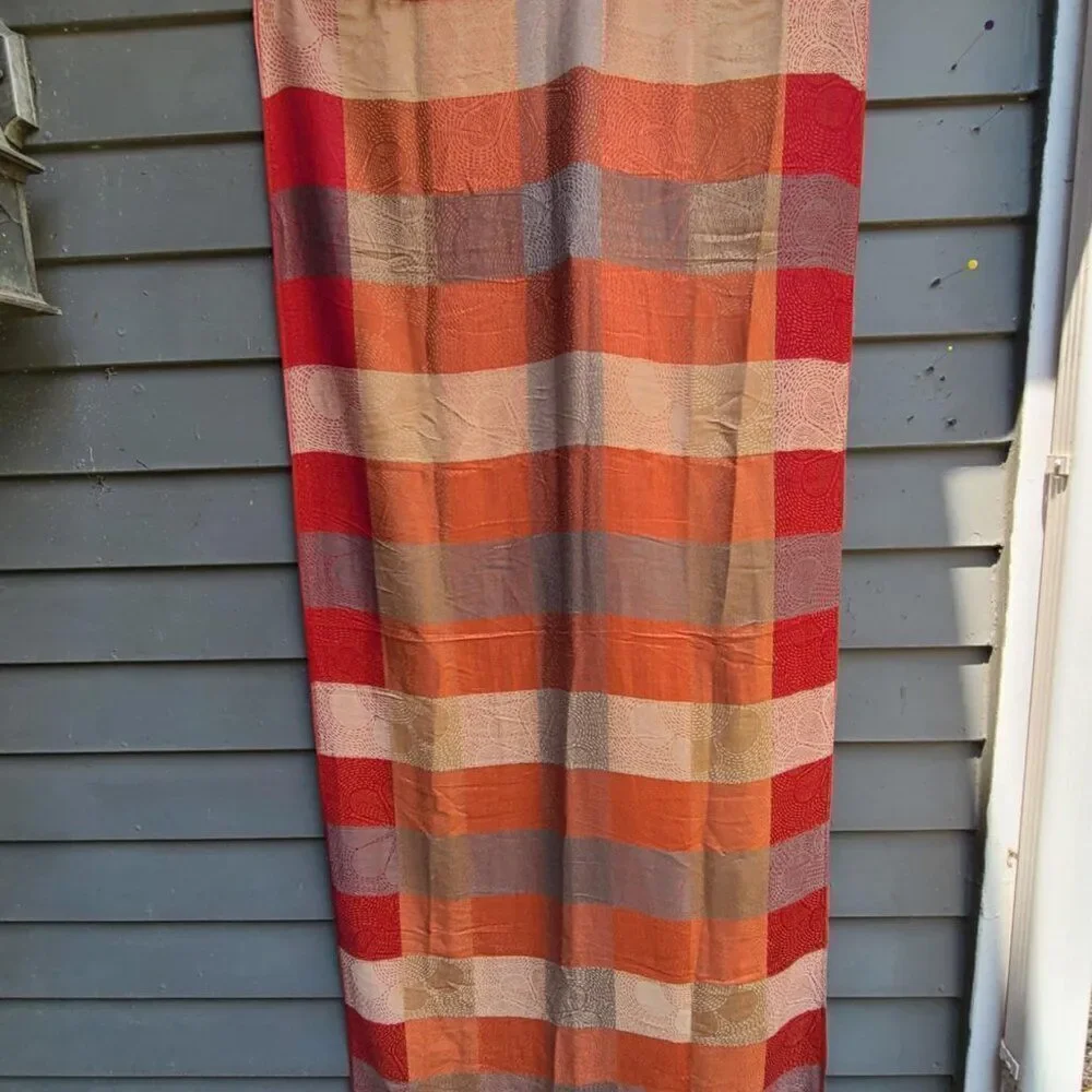 Color Block Pashmina Red, Gold, Taupe, Rust